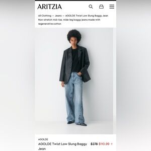 Agolde Wide Leg Jeans in Blue